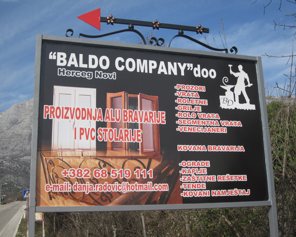 izrada bilborda baldo company crna gora